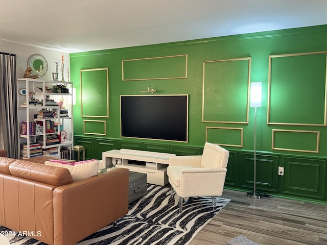 living room featuring hardwood / wood-style flooring