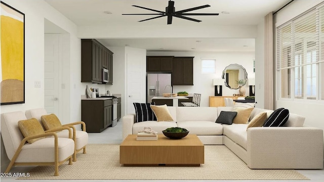 11946 W Calle De Pompas, Peoria, AZ 85383 - living area featuring a ceiling fan