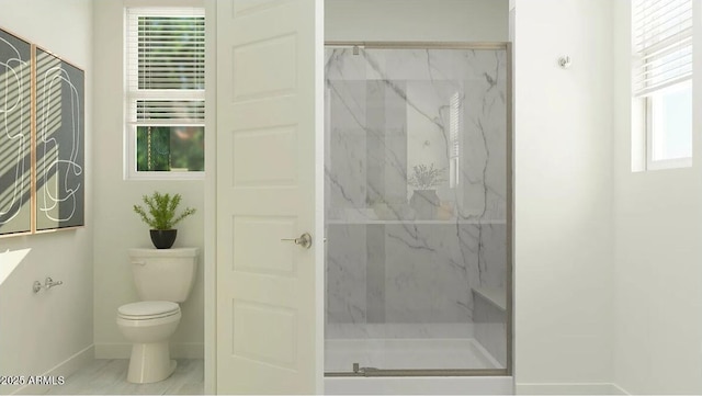 11946 W Calle De Pompas, Peoria, AZ 85383 - full bathroom with toilet, a marble finish shower, and baseboards
