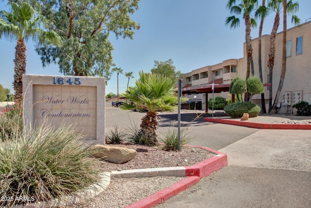 view of community sign