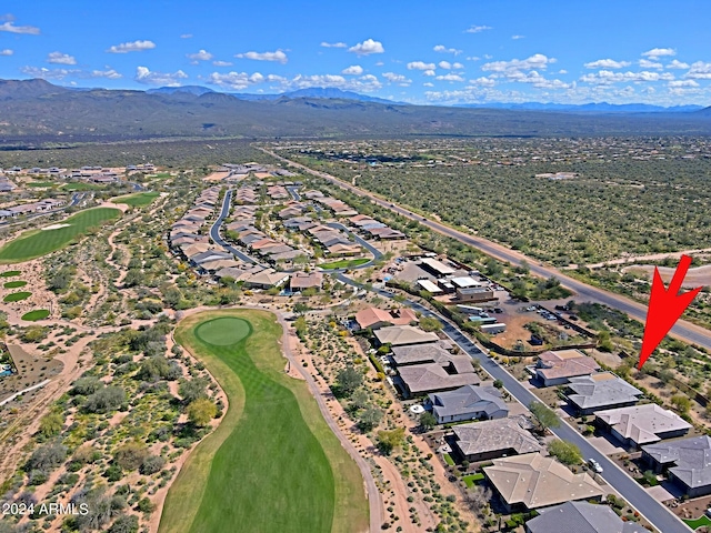 aerial view with a mountain view