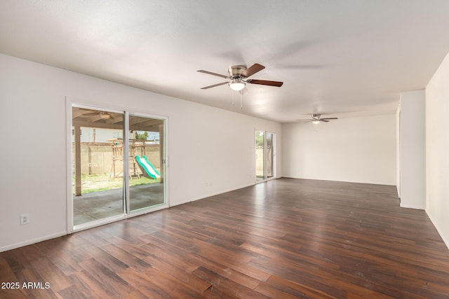 4802 W Hayward Ave, Glendale, AZ 85301 - spare room featuring a ceiling fan, wood finished floors, and baseboards
