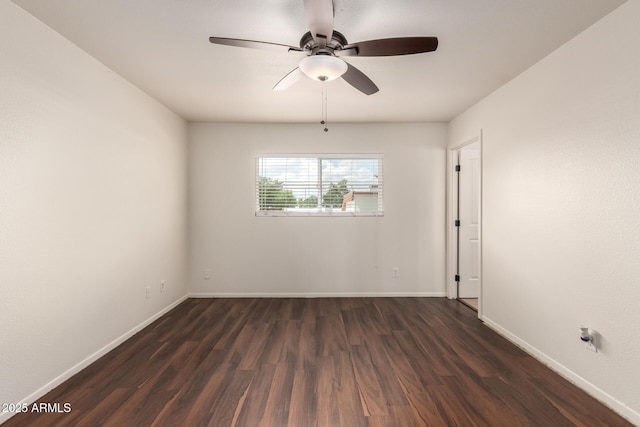 4802 W Hayward Ave, Glendale, AZ 85301 - spare room featuring ceiling fan, dark wood finished floors, and baseboards