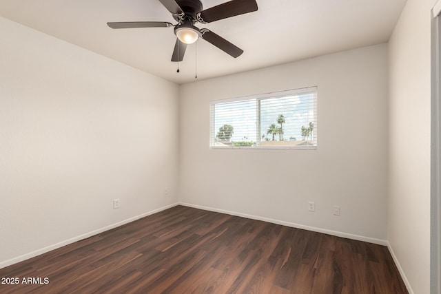 4802 W Hayward Ave, Glendale, AZ 85301 - unfurnished room featuring dark wood finished floors, baseboards, and ceiling fan