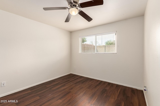 4802 W Hayward Ave, Glendale, AZ 85301 - spare room with dark wood-type flooring, baseboards, and ceiling fan
