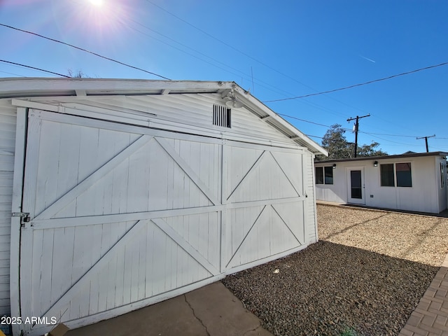 view of garage