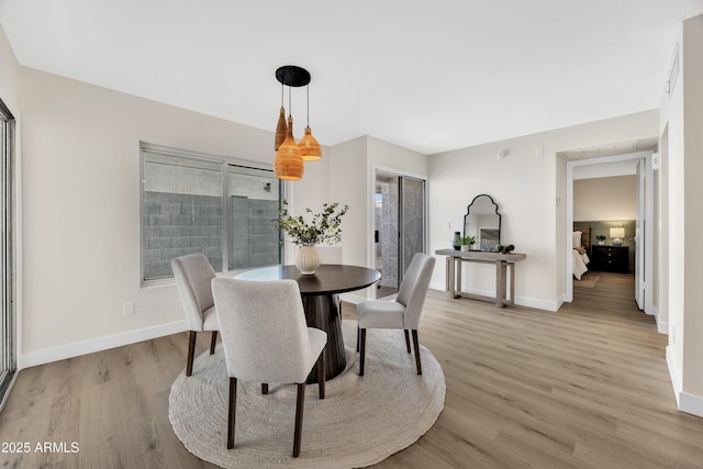 dining room featuring light wood-type flooring