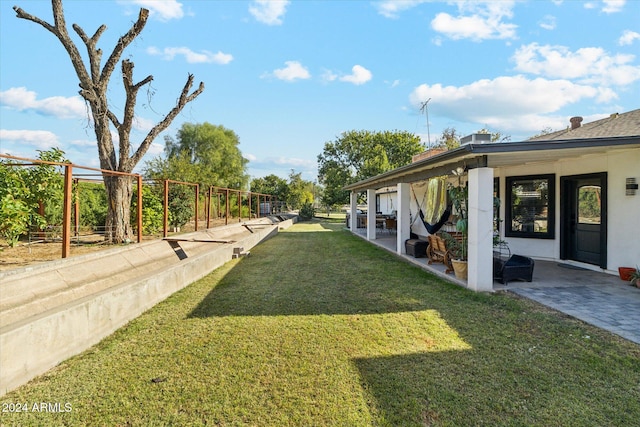 view of yard with a patio area