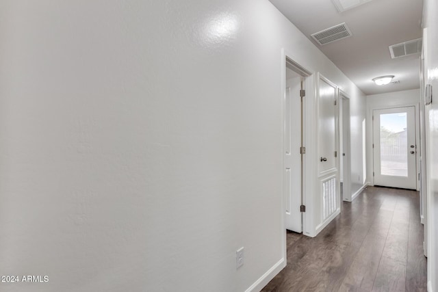 hall featuring dark hardwood / wood-style flooring