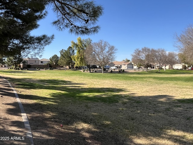 view of home's community with a yard and a residential view