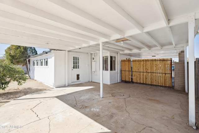 view of patio / terrace featuring fence