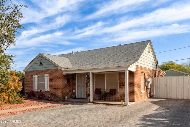 view of front of property with a porch