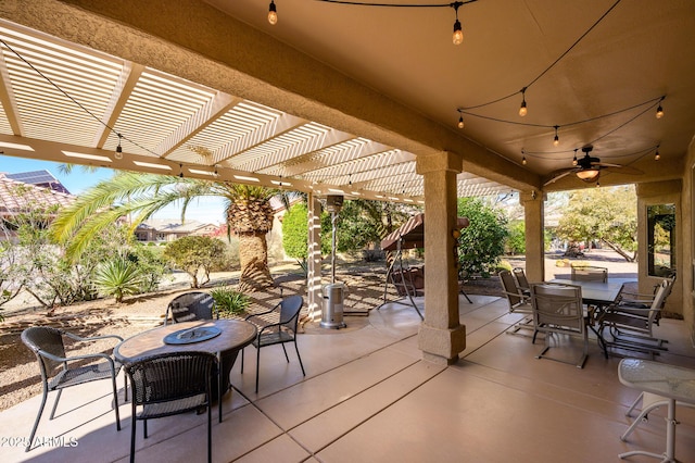 view of patio / terrace featuring outdoor dining area and a pergola