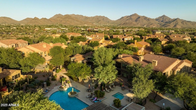 20750 N 87th St Unit 2062, Scottsdale, AZ 85255 - aerial perspective of suburban area featuring a pool and mountains