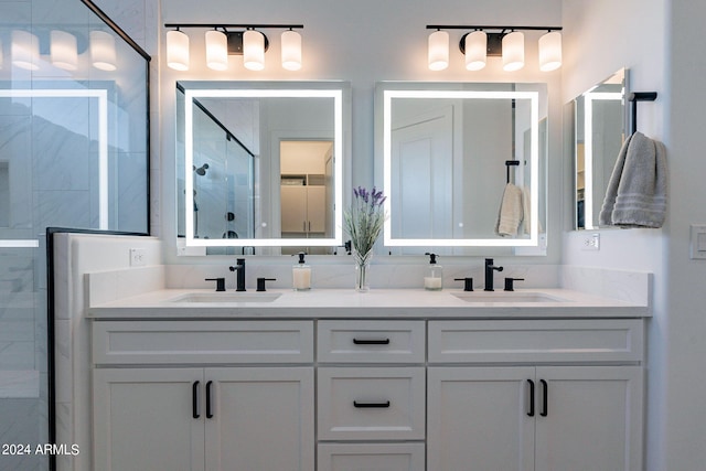 bathroom featuring double sink vanity