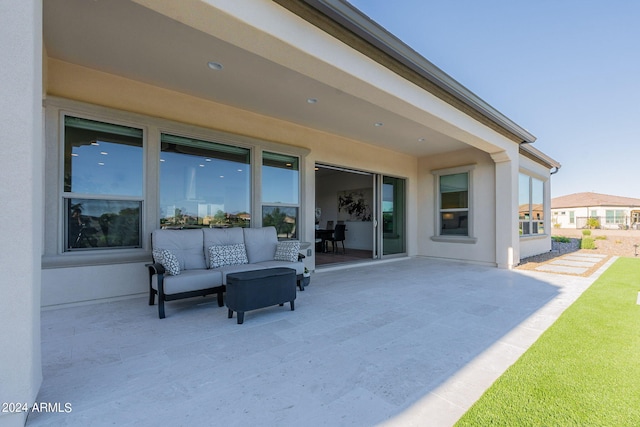 view of patio with an outdoor living space