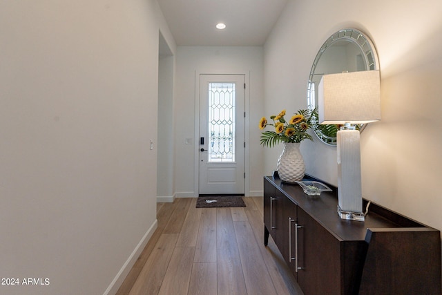 foyer with hardwood / wood-style floors