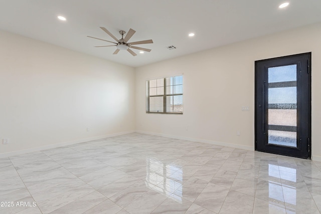 empty room with ceiling fan