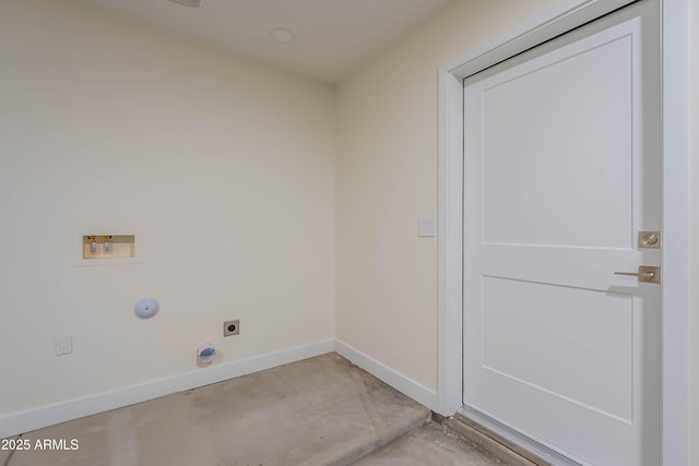 laundry room featuring hookup for an electric dryer and hookup for a washing machine