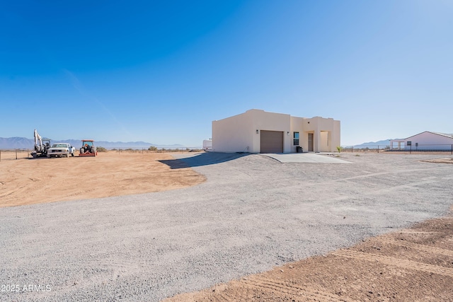 exterior space featuring a garage