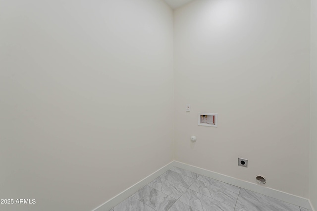 laundry area featuring gas dryer hookup, washer hookup, and hookup for an electric dryer