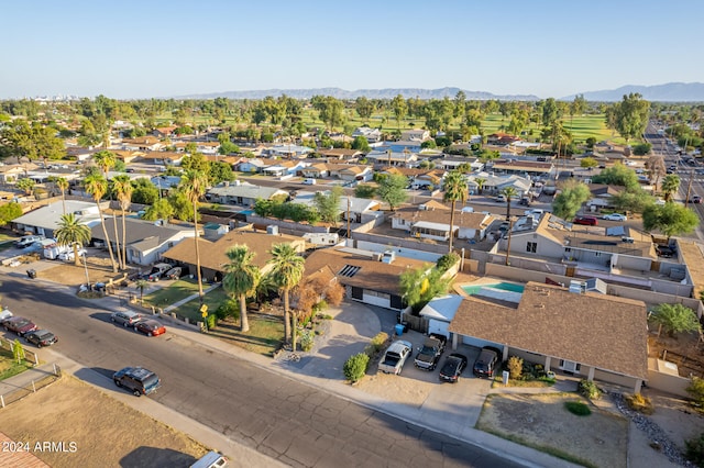 aerial view featuring a mountain view