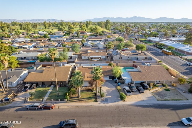 bird's eye view with a mountain view