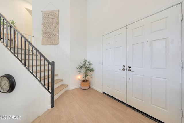 foyer featuring light hardwood / wood-style floors