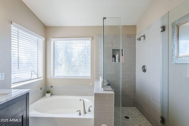 869 W Shellfish Dr, Gilbert, AZ 85233 - full bathroom with a bath, a stall shower, and vanity