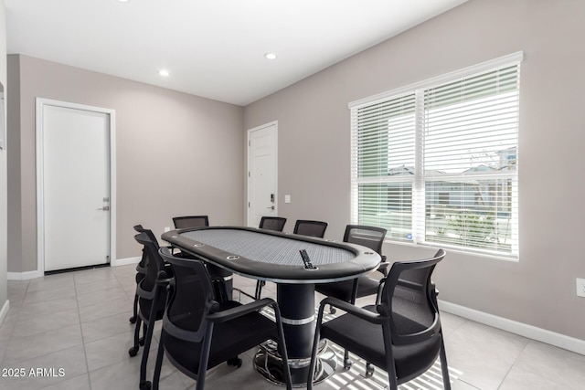 playroom with light tile patterned flooring