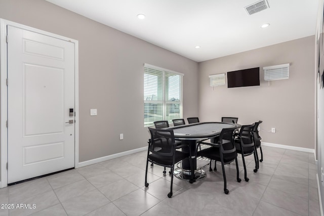 view of tiled dining space