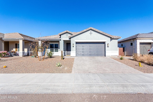 single story home featuring a garage