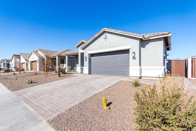 ranch-style home with a garage