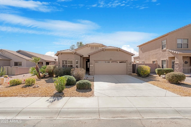 view of front of house with a garage