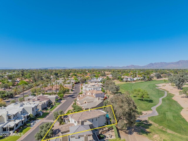9905 N 78th Pl, Scottsdale, AZ 85258 - drone / aerial view featuring a mountain view, a residential view, and view of golf course