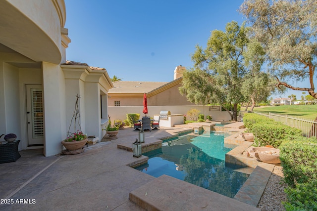 9905 N 78th Pl, Scottsdale, AZ 85258 - view of swimming pool with a fenced in pool, a patio, and a fenced backyard