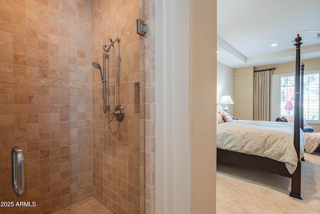9905 N 78th Pl, Scottsdale, AZ 85258 - bathroom featuring recessed lighting, ensuite bath, and a stall shower
