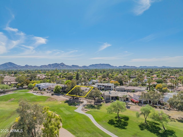 9905 N 78th Pl, Scottsdale, AZ 85258 - drone / aerial view featuring a residential view, golf course view, and a mountain view