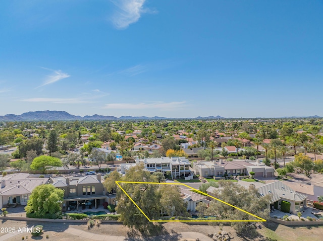 9905 N 78th Pl, Scottsdale, AZ 85258 - birds eye view of property featuring a mountain view and a residential view