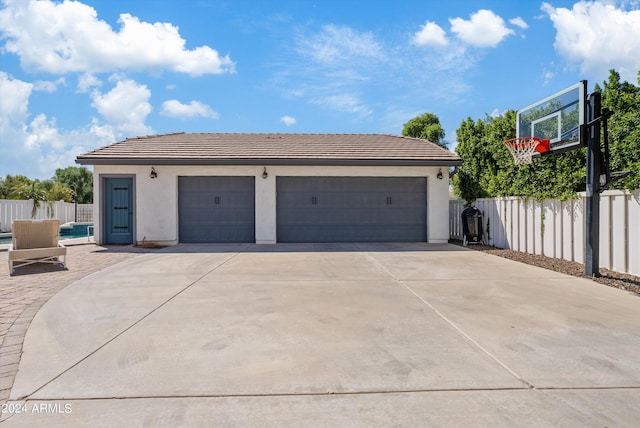 view of garage