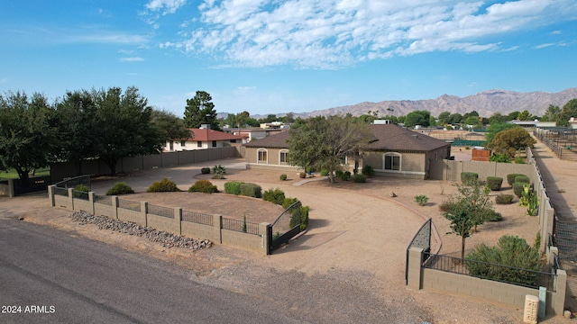 exterior space with a mountain view