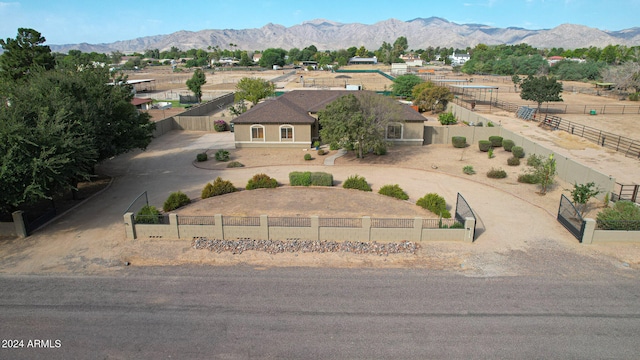 aerial view featuring a mountain view