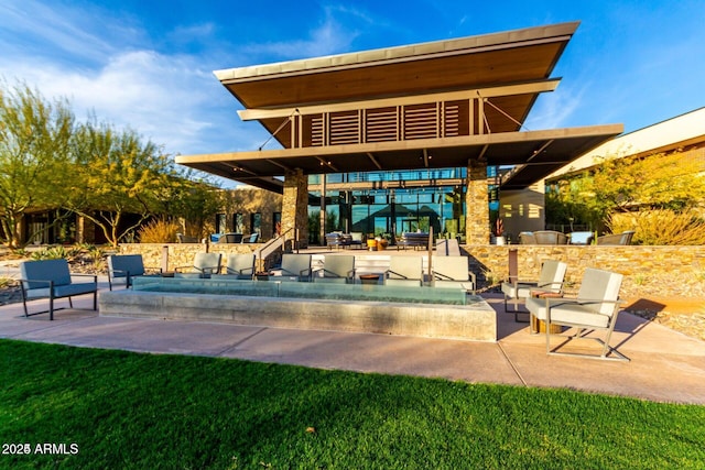 view of patio with an outdoor kitchen