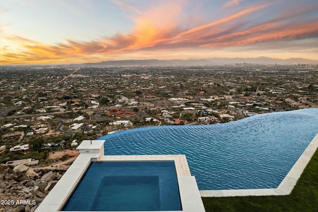 exterior space featuring a mountain view