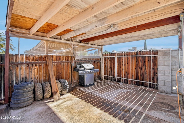 view of patio / terrace featuring a grill