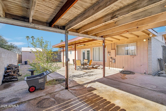 view of patio featuring french doors