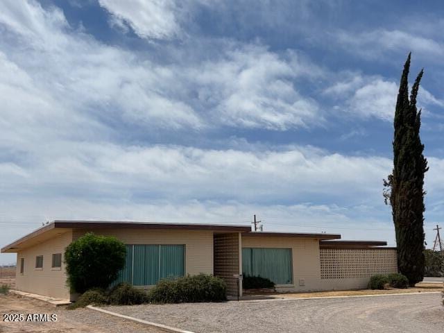 view of mid-century inspired home