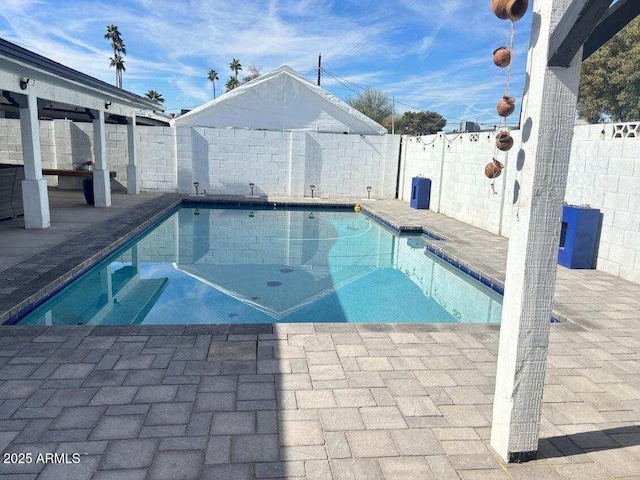 view of pool featuring a patio