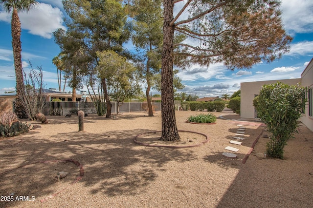 view of yard with fence