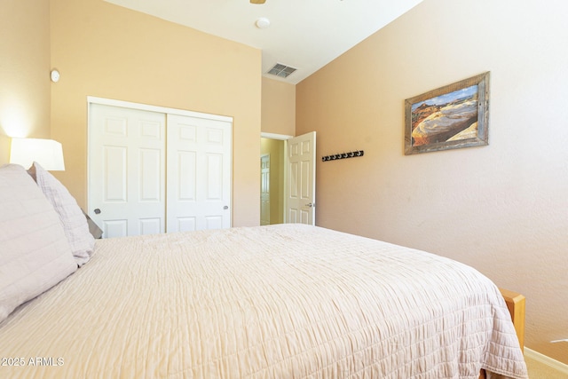 bedroom with a closet